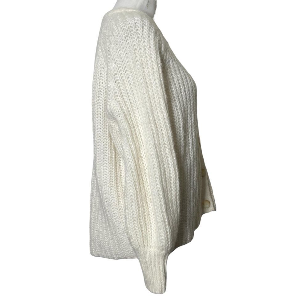 Sezane Emile Cardigan Women's XS Ecru Alpaca Knit Button Front Cozy Classic Chic - Picture 4 of 7